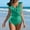 Green1, variant on Baqcunre Women's Tummy Control Swimsuits Slimming Cute One Piece Bathing Suit Ruffle V Neck Swimwear, 1Pc One-Piece Swimwear Blue L