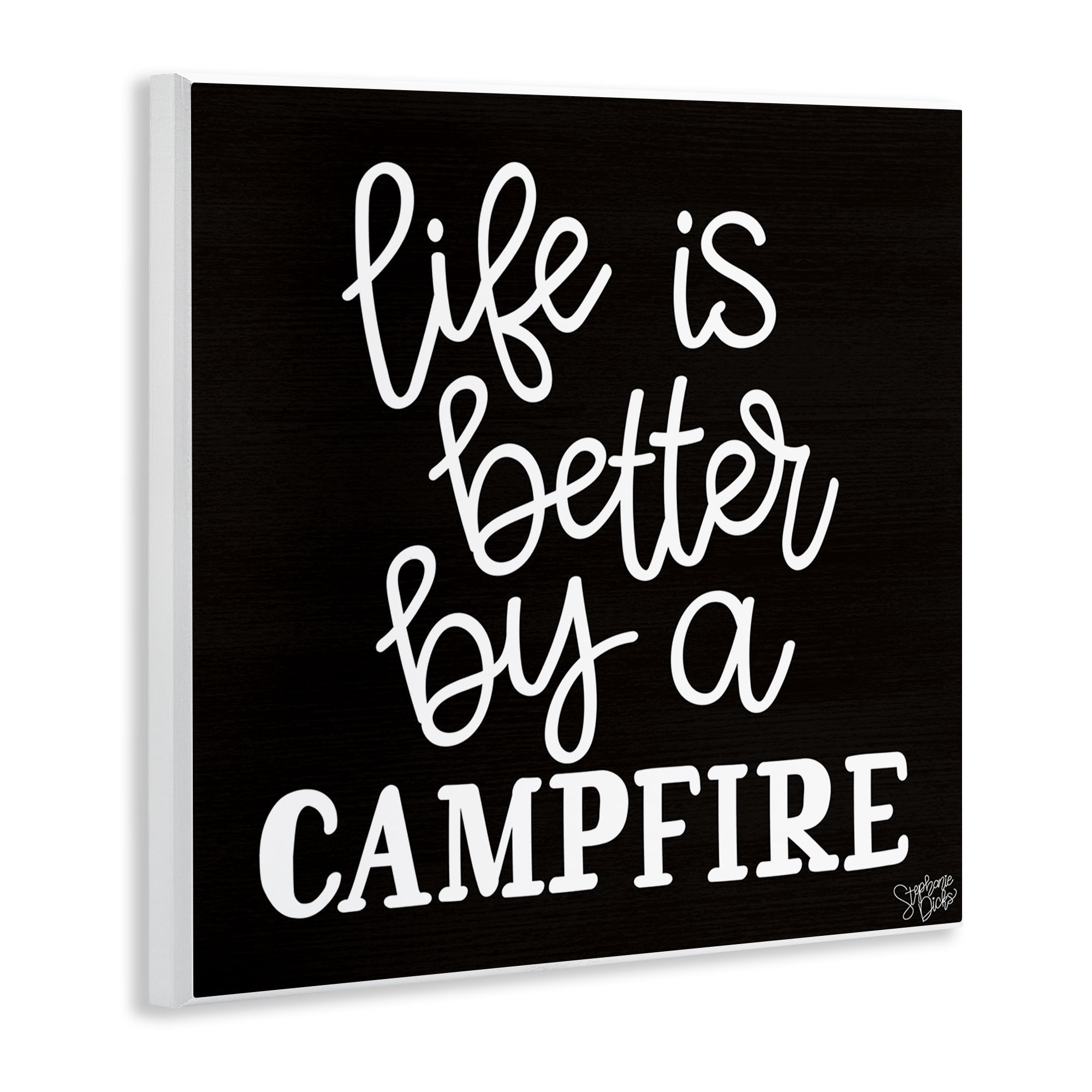 Stupell Industries Better By Campfire Text & Numbers Painting Unframed Art Print Wall Art, 12 x 12