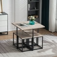 thumbnail image 4 of Metal and Wood Dining Table Set, Kitchen Compact Rectangular Dining Table with MDF Wood Tabletop and Sturdy Steel Frame, Industrial Modern Wood Dining Table and Bench with Steel Pipes, S9986, 4 of 8