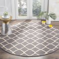 thumbnail image 2 of SAFAVIEH Newport Joselyn Geometric Cotton Area Rug, Grey/Ivory, 5' x 5' Square, 2 of 10