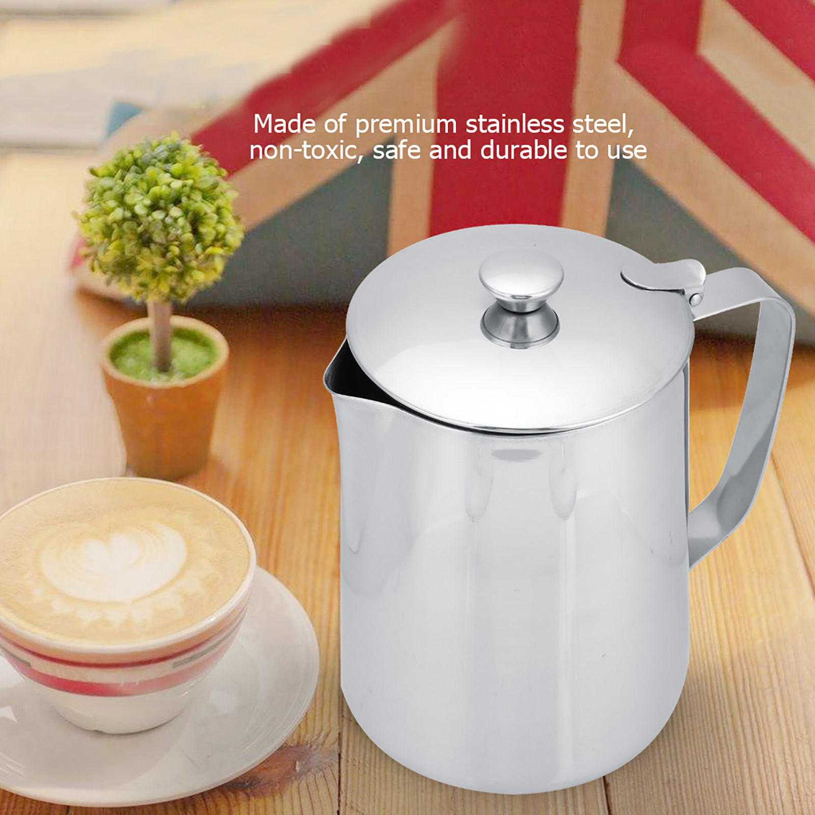 Tasse à Lait En Inox 304 Avec Bec éléphant - Pour Mousser Le Lait Et Réaliser Des Lattes Art - Maison Ou Café