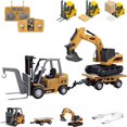 thumbnail image 1 of Microcrew Mini Rc Construction Series – Pocket Dump Truck, Excavator & Forklift Set, 1/64 Scale Rc Excavator for Adults with Wireless Controller, Remote Control Forklift Gift for Kids 6+, 1 of 6