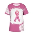 thumbnail image 4 of Plus Size Summer Tops Breast Cancer Awareness Support Fashion 2023 Causal Round Neck Printing Blouse Short Sleeve T-Shirt Summer Tops Pullover on Clearance, 4 of 5