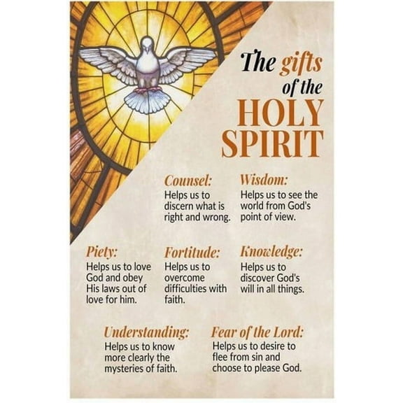 The Seven Gifts Of The Holy Spirit Poster Religious Wall Decor Print Posters  Canvas Painting Wall Art Poster for Bedroom Living Room Decor poster