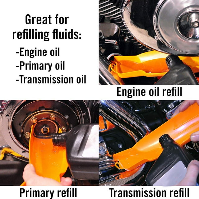 Leakfree Oil Filter Funnel Kit For TwinCam 1985 With Dripfree Assembly, Prevents Oil Splashing, Includes Punch Pin And Hoses For Easy Drainage