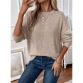 thumbnail image 5 of Womens Sweaters Fall Casual Long Sleeve Light-Weight Oversized Pullover Sweater Tops Apricot L, 5 of 7