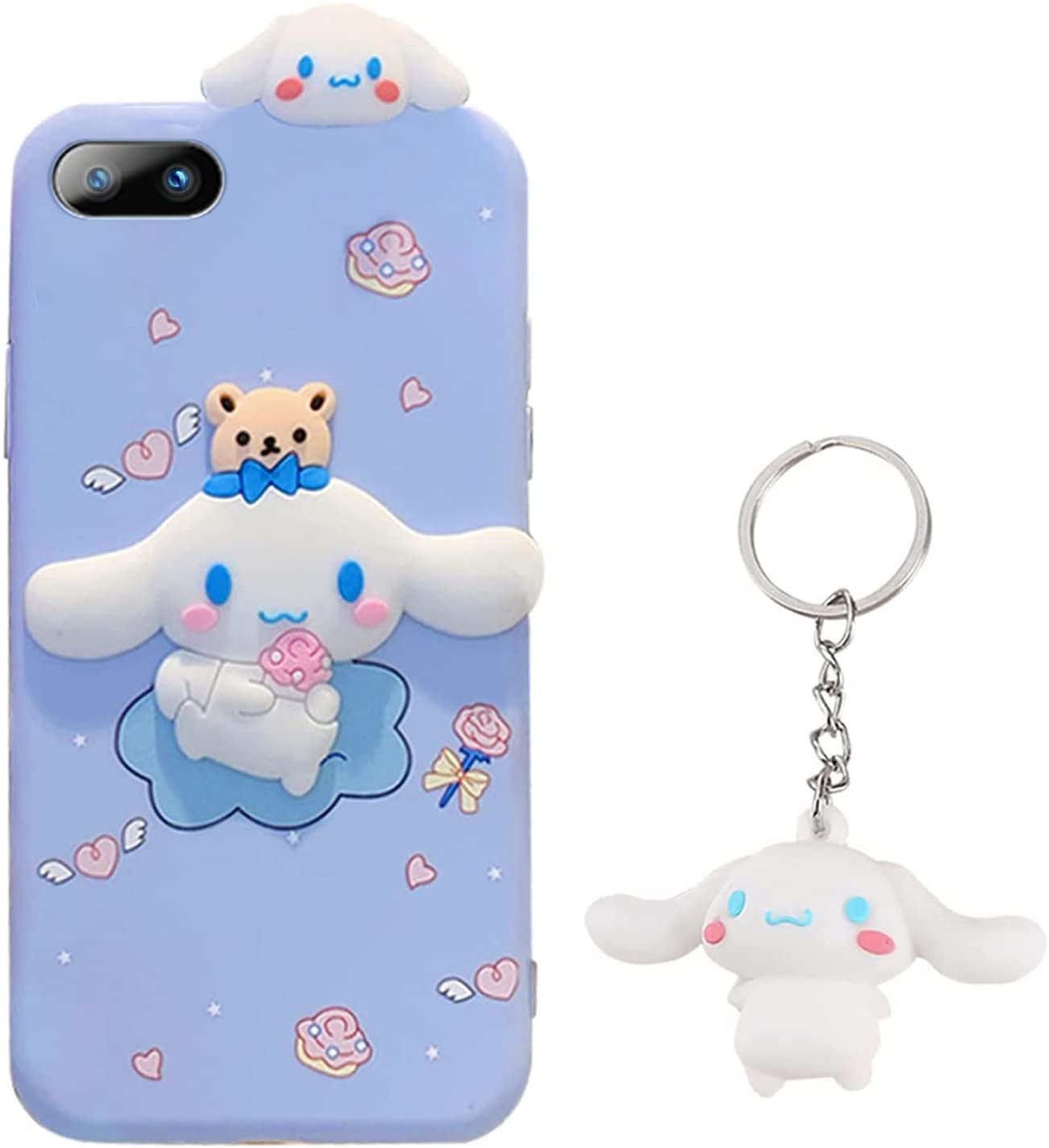 Cute Cartoon Phone Cases+Keychain,Funny Cute Protective Case Cover