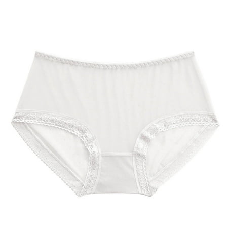 

NECHOLOGY Support Underwear for Women Mesh Ladies Panties Low Waist Hollow Out Athletic Thongs for Women Cotton Underpants White Medium
