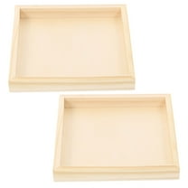 RUNROTOO 2Pcs Puzzle Toy Trays Stackable Block Support Display for Game Environment Children Wooden Storage Organizers