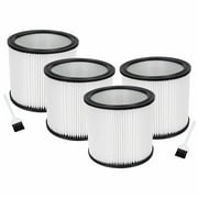AMI PARTS 90304 HEPA Cartridge Filter Replacement for ShopVac 90350, 90333 903-04-00 9030400 5 Gallon Up Wet/Dry Vacuum Cleaners(4pcs 2 Cleaning Brush)