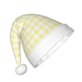 thumbnail image 2 of Cauagu Lemon Yellow Checkboard Pattern Christmas Hat for Kids,Xmas Holiday Hat Santa Hat for Boys & Girls Festive Headwear Accessories for Christmas/New Year/Holiday, 2 of 6