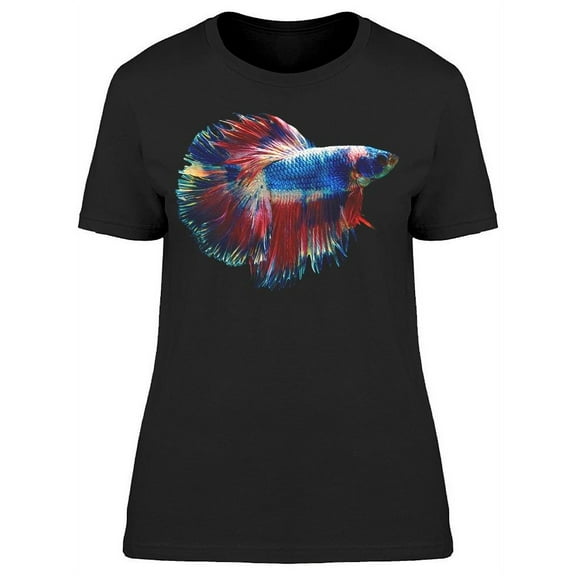 Blue/Red/Yellow Betta Fish Cool T-Shirt Women -Image by Shutterstock, Female Small