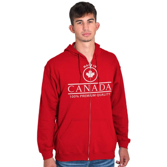 Made in Canada Maple Leaf Quality Unisex Fleece Graphic Zip Up Hoodie Brisco Brands 2X