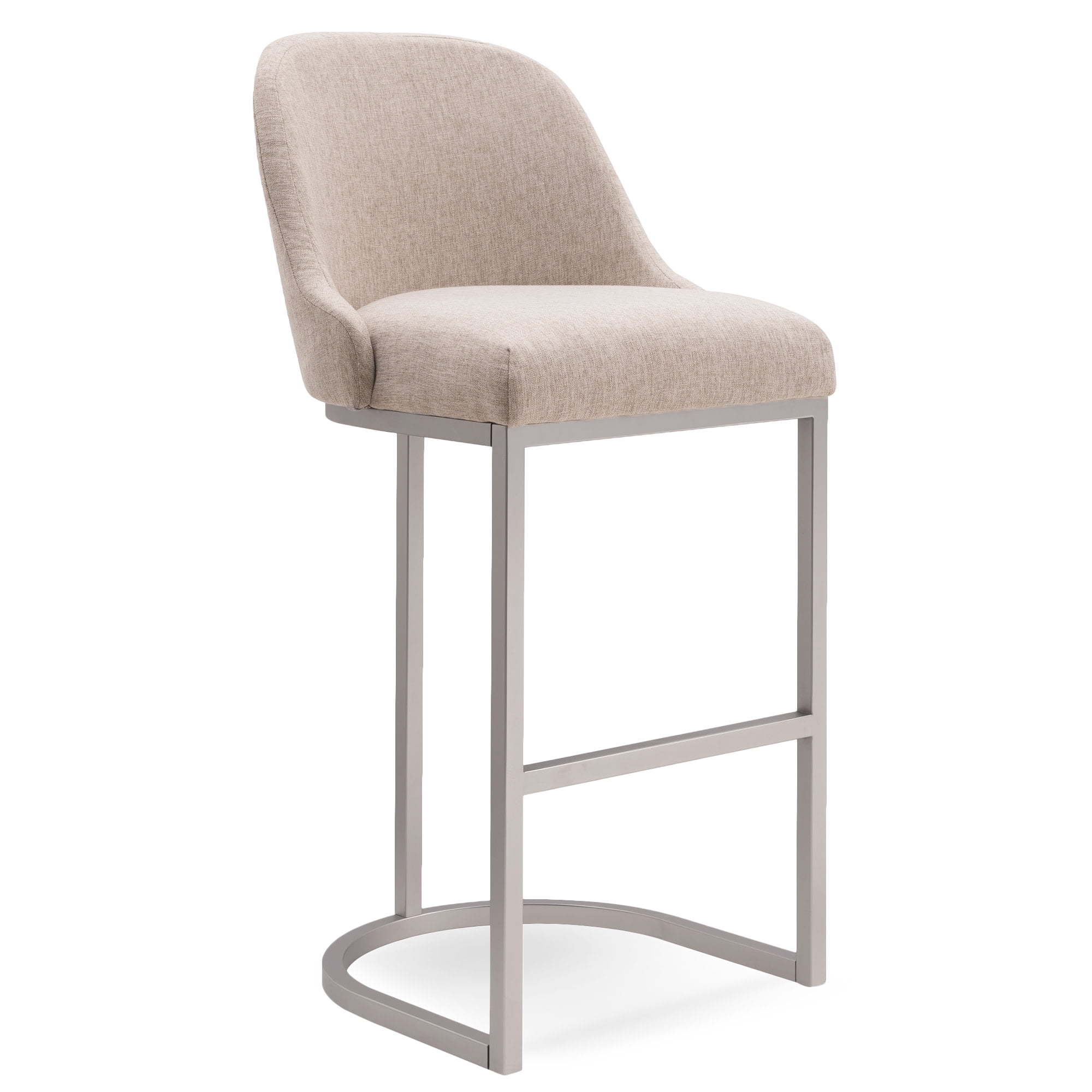 Leick Home Set of 2 Barrel Back Bar Stools with High Density Foam Seat