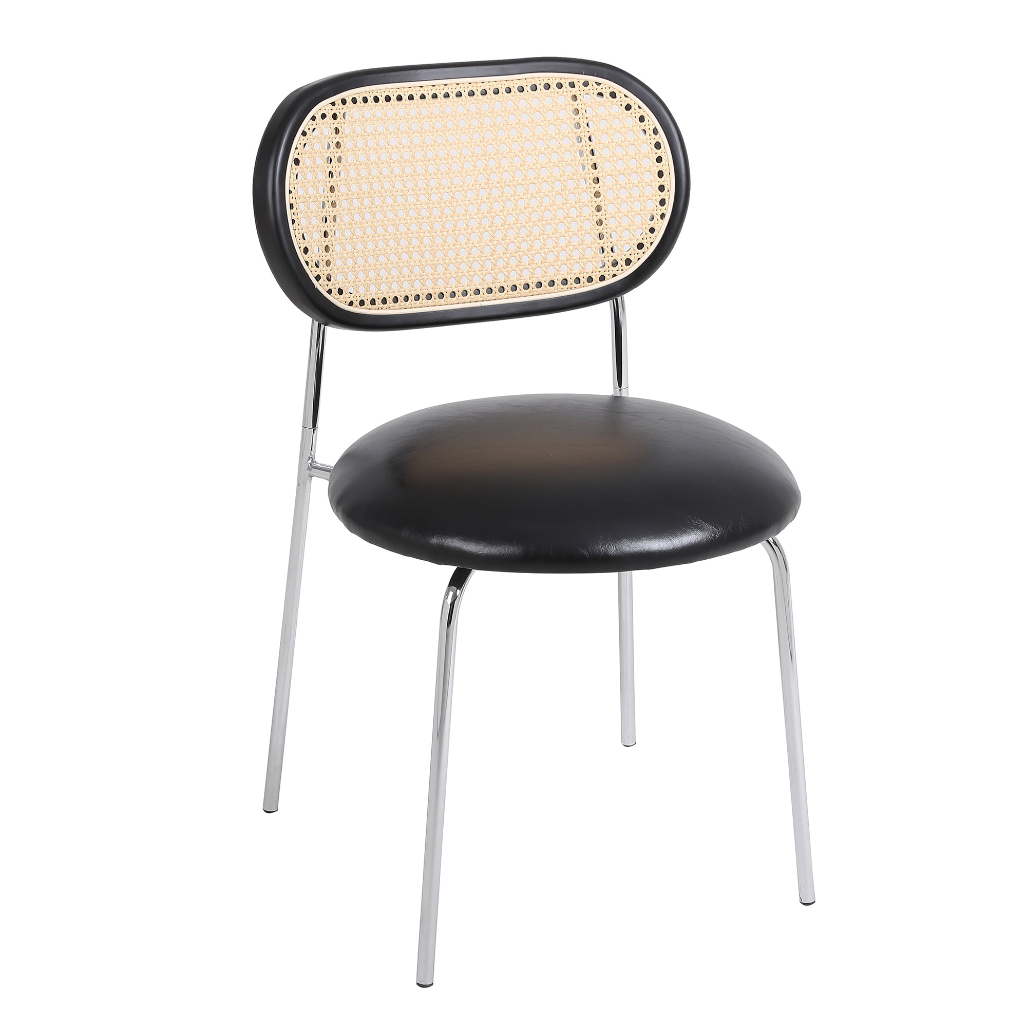 YYAo Modern Dining Room Chairs Set of 2, Dining Back Side Chair with Upholstered Rattan Backrest for Kitchen Living Room Wine Bar, Black YYAo Modern Dining Room Chairs Set of 2, Dining Back Side Chair with Upholstered Rattan Backrest for Kitchen Living Room Wine Bar, Black