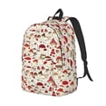 thumbnail image 2 of Balery Cartoon Mushrooms Vintage Canvas Backpack for Men and Women - Large Capacity, Durable Travel Laptop Bag for School, Work, Hiking, and Outdoor Activities, 2 of 7
