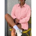 thumbnail image 6 of Oversized Button Down Shirts for Women Shirt Long Sleeve Collared Blouses with Pocket Beach Outfit Pink M, 6 of 9