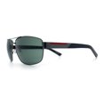 thumbnail image 6 of Mens Luxurious Euro Gentlemanly Rectangle Agent Metal Rim Sunglasses Gunmetal - Green, 6 of 8