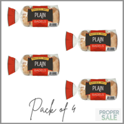 David's Deli Pre-Sliced Plain Bagels, 14.25 oz, 5 Count, Refrigerated, Wheat Flour pack of 4