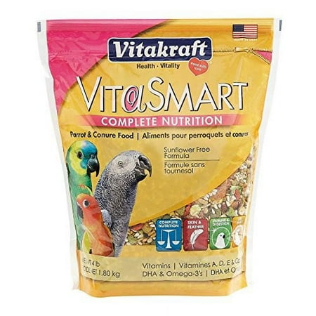 Vitakraft VitaSmartÂ® Parrot & Conure Food, 4 lbs.