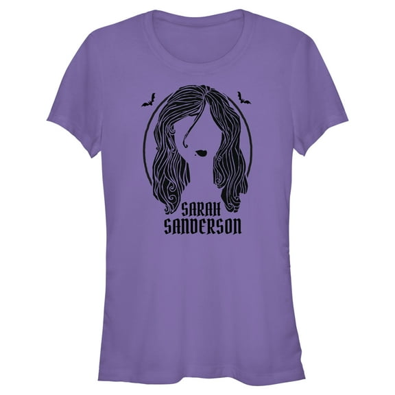 Junior's Hocus Pocus Sarah Sanderson Portrait  Graphic Tee Purple Large