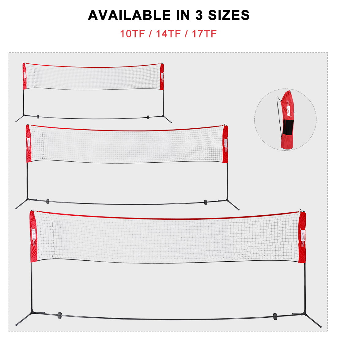 TOPQSC Badminton net Volleyball Net Tennis Net Adjustable in Standard Height for Indoor or Outdoor Sports Lightweight Foldable Outdoor Sports for Adults Children 