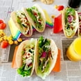 thumbnail image 2 of 6Pcs Colorful Taco Holder Stands- Premium Large Taco Tray Plates Holds Up to 3 or 2 Tacos Each, PP Health Material Very Hard and Sturdy, Dishwasher & Microwave Safe, 2 of 10