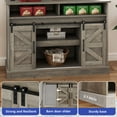 thumbnail image 4 of Uforic Farmhouse Coffee Bar Cabinet with Power Outlet, Wine Glass Rack, Barn Door Storage, 47" Sideboard, 4 of 8