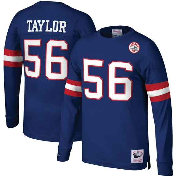 Men's Mitchell & Ness Lawrence Taylor Royal New York Giants Big & Tall Cut & Sew Player Name & Number Long Sleeve