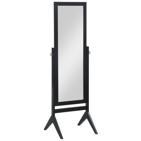 Rectangular Swivel Mirror Goplus Full Length Rectangular Floor Mirror Tilt Wood Frame Free Standing Cheval Black ()