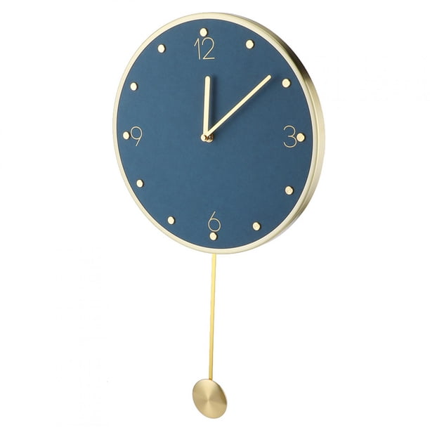 Reloj de péndulo Duradero, Reloj de Pared preciso de protección Ambiental Simple, Sala de Estudio Moderna, Sala de Estar de Oficina para el hogar(Blue-Round Pendulum) Decoración Hogareña Fugacal NO