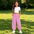 thumbnail image 4 of Kiijoy Girls Jogger Sweatpants Casual Active Relaxed Pants Trousers, Pink, Sizes 4-15, 4 of 6