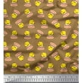 thumbnail image 1 of Soimoi Velvet Fabric Cup,Plate & Chick Cartoon Fabric Prints By Yard 58 Inch Wide, 1 of 3