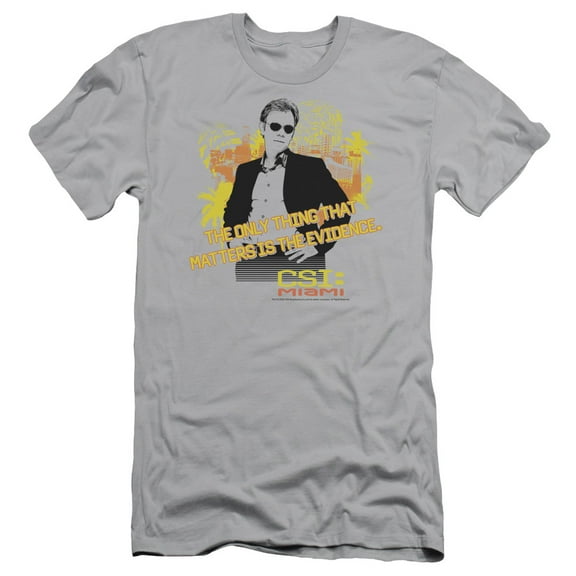 Csi Miami Hand On Hips Adult 30/1 T-Shirt Silver