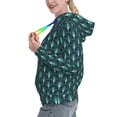 thumbnail image 2 of Lsque Green Vintage Peacock Pattern Casual Women's Hoodie,Hooded Sweatshirt with Kangaroo Pocket,Pullover Hoodie with Eye-catching Drawstrings-Large, 2 of 7