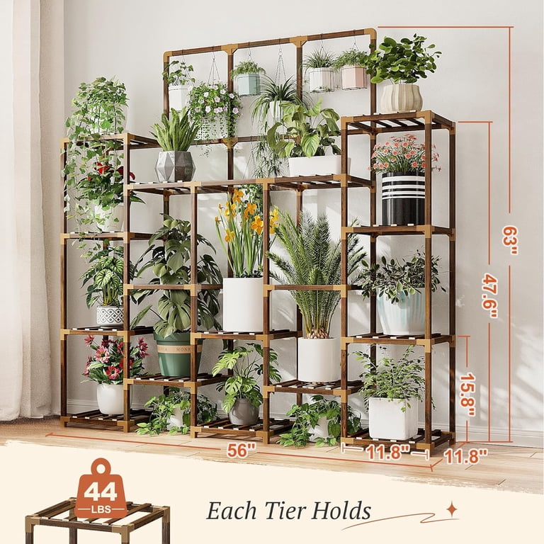 63''H Plant Stand Indoor Tall Plant Stands Outdoor with 7 Tiers