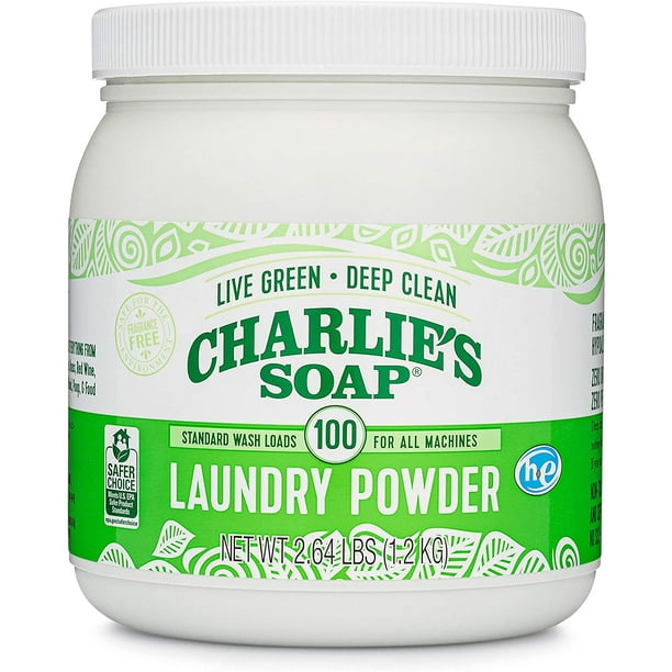 Charlie's Soap Laundry Powder 100 Load Jar Refillable EcoFriendly
