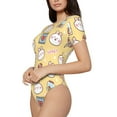 thumbnail image 2 of The Xecao Rabbit And Candy Women's Crew Neck Body Suit, a short-sleeved bodysuit and basic swimsuit, both comfort and style for dating and daily life, 2 of 9