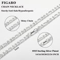 thumbnail image 3 of APSVO S925 Sterling Silver Plated Chains for Women Men Boys 3mm/5mm Figaro Curb Link Necklace Birthday Graduation Fathers Day Jewelry Gifts Teen Him Dad Husband Her Girls Kids Age 16/18/20/22/24 Inch, 3 of 7