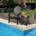 thumbnail image 2 of Costway Patio Adirondack Chair Weather Resistant Garden Deck W/Cup Holder Black, 2 of 7