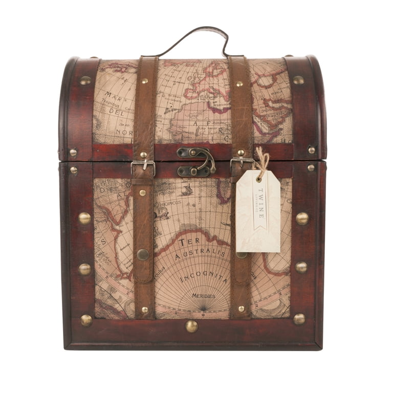 Twine Old World Wine Gift Box, 6-Bottle Wooden Wine Box, Wedding