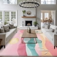 thumbnail image 3 of 6'x9' Area Rugs, Western Boho Indoor Outdoor Area Rug for Living Room Bedroom, Cactus Pink Green Nature Mountains Washable Bathroom Rugs Kitchen Floor Carpet Mats Home Decor Aesthetic, 3 of 8