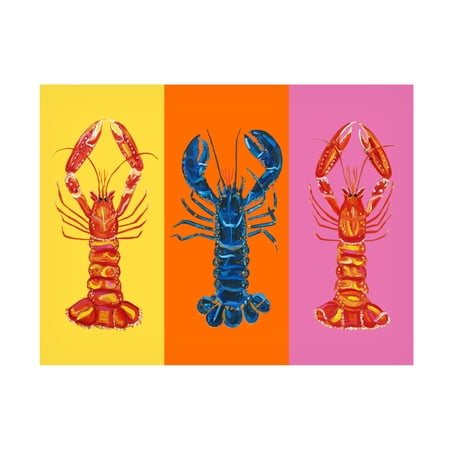Trademark Fine Art Alice Straker Lobster Langoustines Pop Art 3 Canvas Wall Art