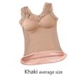 thumbnail image 4 of Sonducket Invierno otoño mujer encaje cuello en V ropa interior cálida Chinlon Lencería diseño Simple capa Base chaleco Bottoming Tops ropa Camisetas sin mangas Caqui 37.5-65 kg Sonducket AP013549-13, 4 of 6