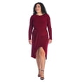 thumbnail image 2 of Plus Size Long Sleeve Tulip Knee Length Dress, 2 of 11