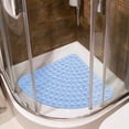 thumbnail image 5 of Corner Shower Mat Non Slip - 21 x 21 Inches Corner Shower Mats for Inside Shower,Quickly Dry, Non Slip Triangle Shower Mat, Corner Shower Stall Mat with Suction Cups, Machine Washable, Blue, 5 of 6