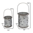 thumbnail image 2 of Set of 2 Nesting Metal Galvanized Snowflake Luminaries, 2 of 4