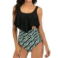 thumbnail image 2 of AMERTEER Women Two Pieces Bathing Suit Top Ruffled With High Waisted Bottom Bikini Set, 2 of 7