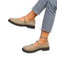 thumbnail image 6 of IEMIEMIEM Mary Jane Shoes Women Suede Ballet Flats Platform Non-Slip Classics Round Toe Ankle Buckle Strap Comfort Casual Dress Work Mary Jane Flat Shoes Khaki 8.5 Wide, 6 of 7