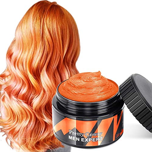 Temporary Hair Wax Color Orange Washable Colored Hair Dye Wax Hairstyle  Cream Instant Colored Hair Mud for Women Men Kids Party, Festival, Cosplay  & Halloween Christmas 